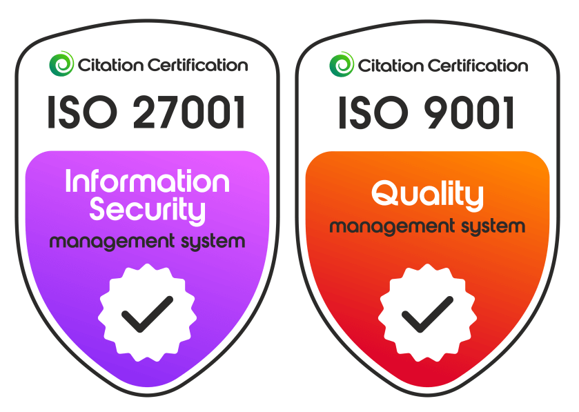 Pacific Transcription is proud to be ISO 27001 and ISO 9001 certified.